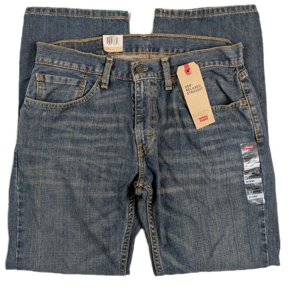 Levi’s 559 Jeans Mens 31x30 Medium Wash Relaxed Straight Fit Denim NWT